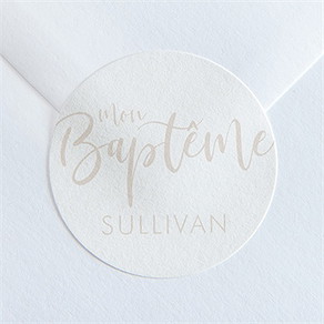 Sticker baptême lettre de cuivre