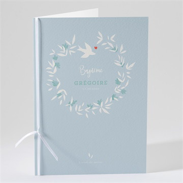 Livret de messe baptême colombe en folie