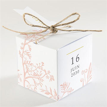 Boîte de dragées communion gravures végétales - Dos de la boîte