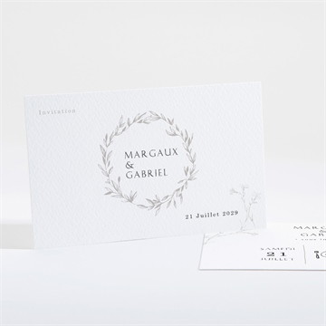 Carton d'invitation mariage tendre couronne