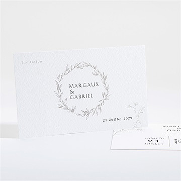 Carton d'invitation mariage tendre couronne