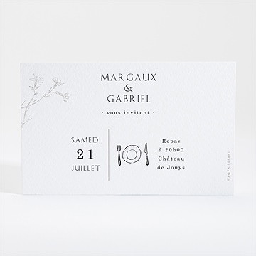 Carton d'invitation mariage tendre couronne - Dos du carton