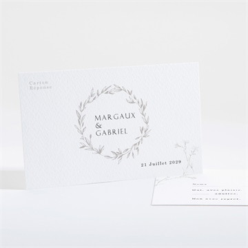 Carton réponse mariage tendre couronne