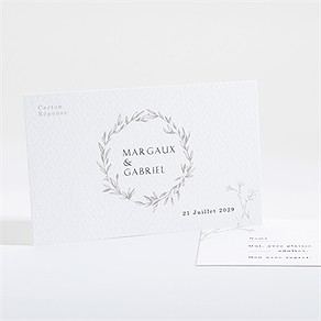 Carton réponse mariage tendre couronne