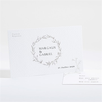Carton réponse mariage tendre couronne