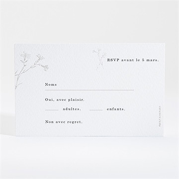 Carton réponse mariage tendre couronne - Dos du carton
