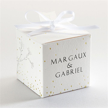 Boîte de dragées mariage tendre couronne - Dos de la boîte