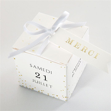 Boîte de dragées mariage tendre couronne - Dessus de la boîte