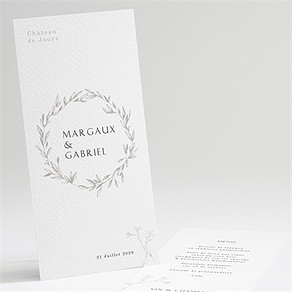Menu mariage tendre couronne