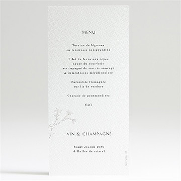 Menu mariage tendre couronne - Dos du menu