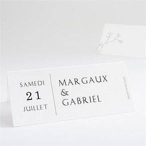 Marque-place mariage tendre couronne