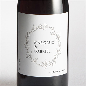 Etiquette de bouteille mariage tendre couronne