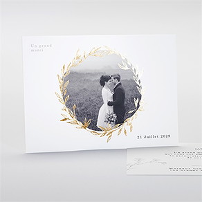 Remerciement mariage tendre couronne