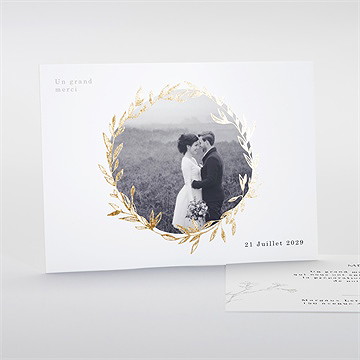 Remerciement mariage tendre couronne