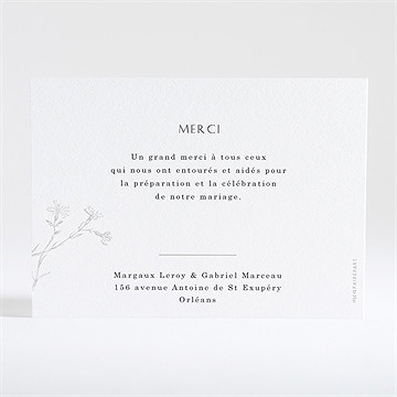 Remerciement mariage tendre couronne - Dos de la carte