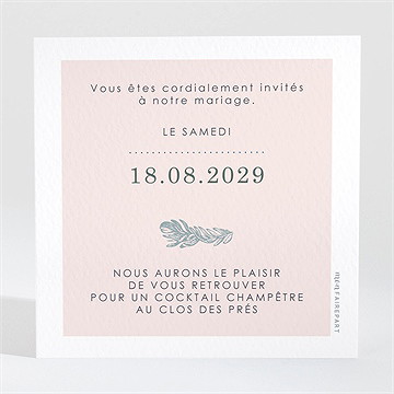 Carton d'invitation mariage guirlande de fleurs - Dos du carton