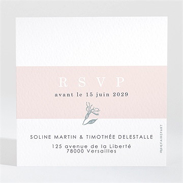 Carton réponse mariage guirlande de fleurs - Dos du carton