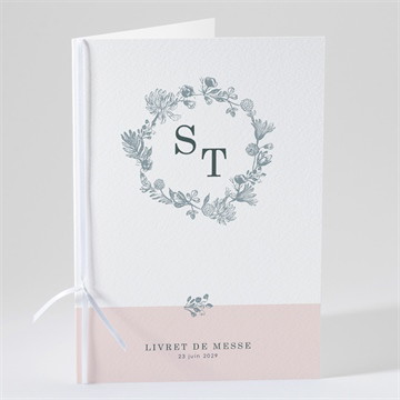 Livret de messe mariage guirlande de fleurs