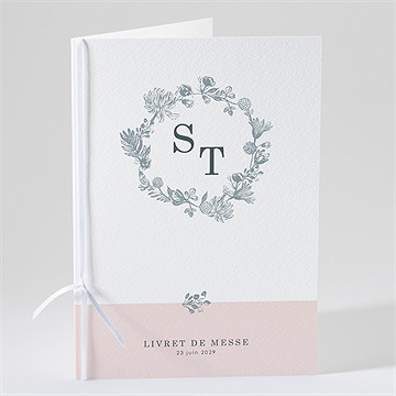 Livret de messe mariage guirlande de fleurs