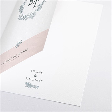 Livret de messe mariage guirlande de fleurs - Détail du livret