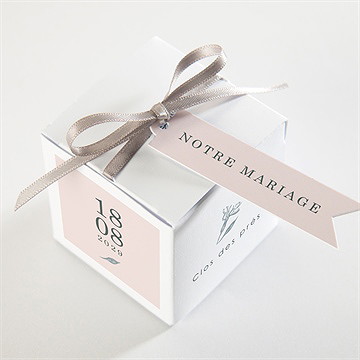 Boîte de dragées mariage guirlande de fleurs - Dessus de la boîte