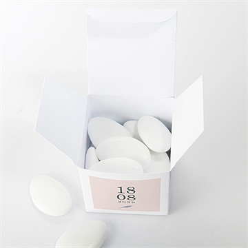 Boîte de dragées mariage guirlande de fleurs - Intérieur de la boîte