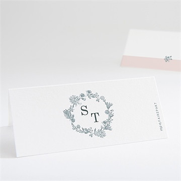 Marque-place mariage guirlande de fleurs