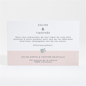 Remerciement mariage guirlande de fleurs - Dos de la carte