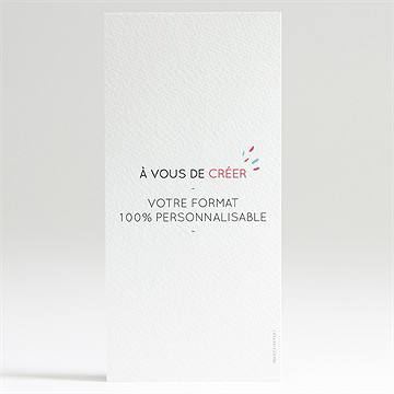 Menu anniversaire de mariage vierge de 10 cm x 21 cm - Dos du menu