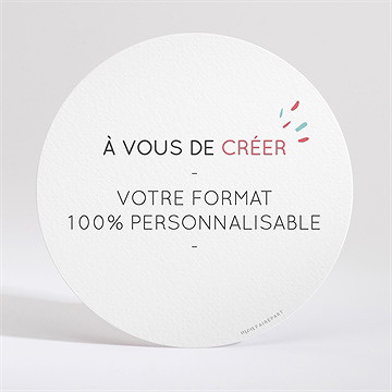 Invitation anniversaire de mariage rond 100% création - Dos de l'invitation