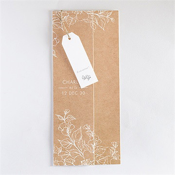 Faire-part naissance jolie gravure blanche - Mise en situation