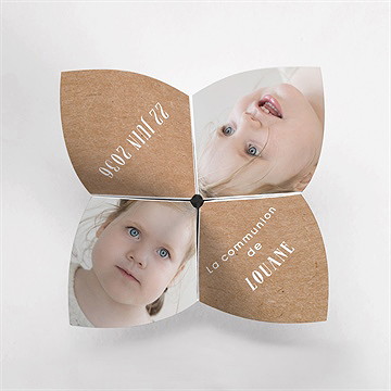 Faire-part communion première communion - Vue du dessus