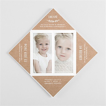 Faire-part communion première communion - Vue intérieure pliée