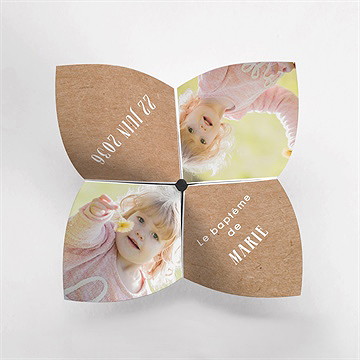 Faire-part de baptême pele mele photo original - Vue du dessus