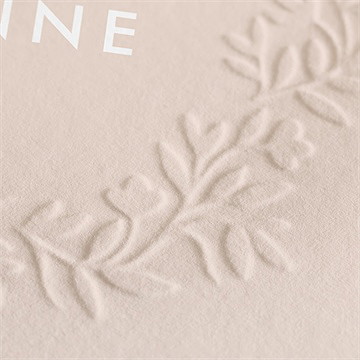 Faire-part de baptême colombe beige rosé - Détail du faire-part