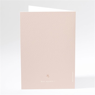 Menu baptême colombe beige rosé - Dos du menu