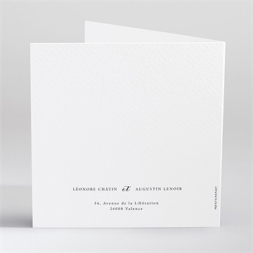 Faire-part mariage sublime - Dos du faire-part