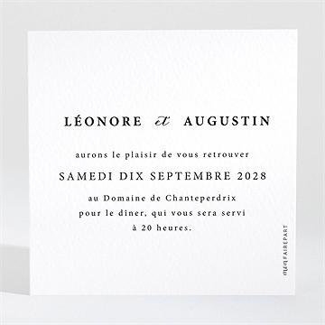 Carton d'invitation mariage sublime - Dos de la carte