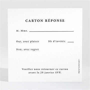 Carton réponse mariage sublime - Dos du carton