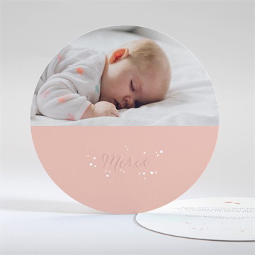 Remerciement naissance couronne gaufrage pour fille