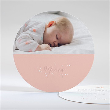 Remerciement naissance couronne gaufrage pour fille