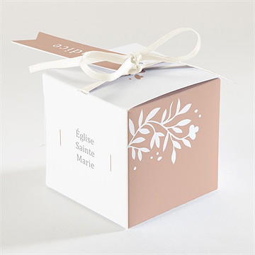 Boîte de dragées baptême belle couronne gaufrage - Dos de la boîte