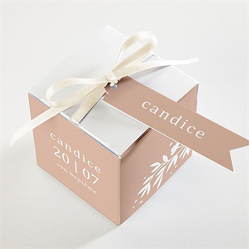 Boîte de dragées baptême belle couronne gaufrage - Dessus de la boîte