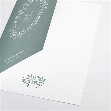 Livret de messe communion gaufrage émeraude - Détail du livret