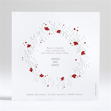 Carte de voeux voeux en relief - dos de la carte