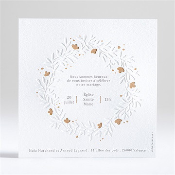 Faire-part mariage gravure - Dos du faire-part