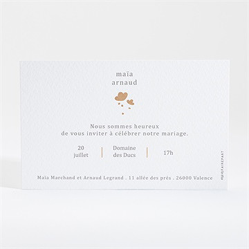 Carton d'invitation mariage gravure - Dos du carton