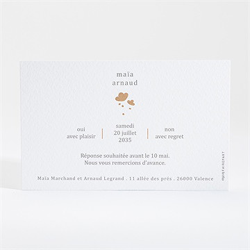 Carton réponse mariage gravure - Dos du carton