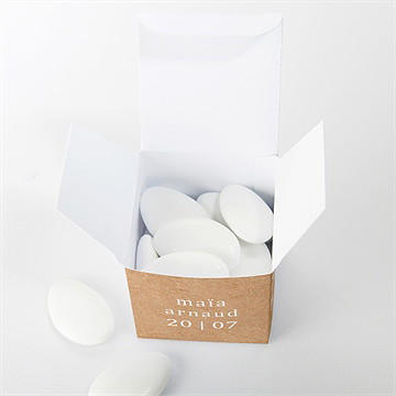 Boîte de dragées mariage gravure - Intérieur de la boîte