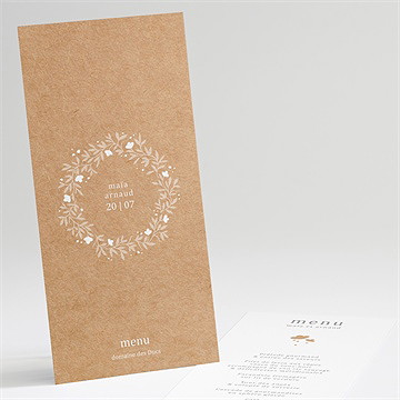 Menu mariage gravure